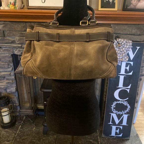VTG Coach Hampton Suede Satchel Bag - Picture 8 of 16
